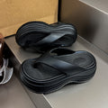 Platform thick sole flip flops women's summer 6.5 heightening flip flops outwear beach slippers wholesale
