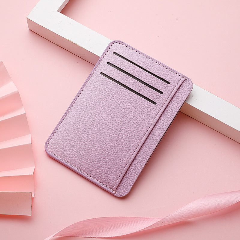 Pu card holder wholesale ultra-thin card bag for women, small, exquisite and large-capacity multi-card student card bag for women, short wallet.