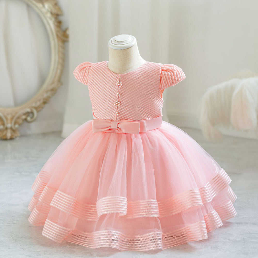 Wholesale children's formal dresses - airplane sleeve wedding gown princess dress for baby girls, first birthday dress, baby dress