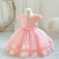 Wholesale children's formal dresses - airplane sleeve wedding gown princess dress for baby girls, first birthday dress, baby dress