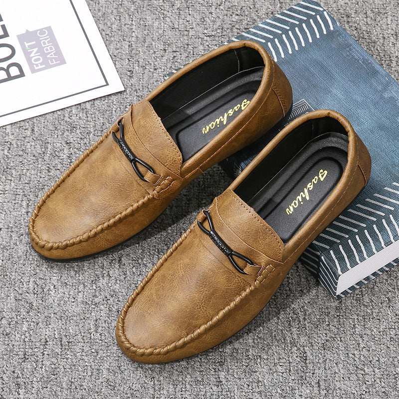 Men's loafers: new 2025 slip-ons, korean style trendy soft sole casual leather shoes, british style men's footwear