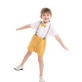 Kids' summer outfit set: boys' short-sleeve white shirt, host/flower boy dress, performance costume, children's clothing