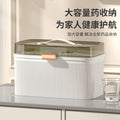 Family first aid kit - large capacity, multi-layered medicine cabinet for home use - complete set for organizing and storing medications with divided compartments - multifunctional medical supplies