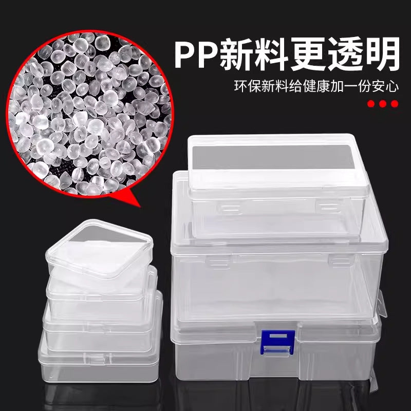 Transparent parts box electronic components clear thickened plastic storage small screws accessories durable tool organizer