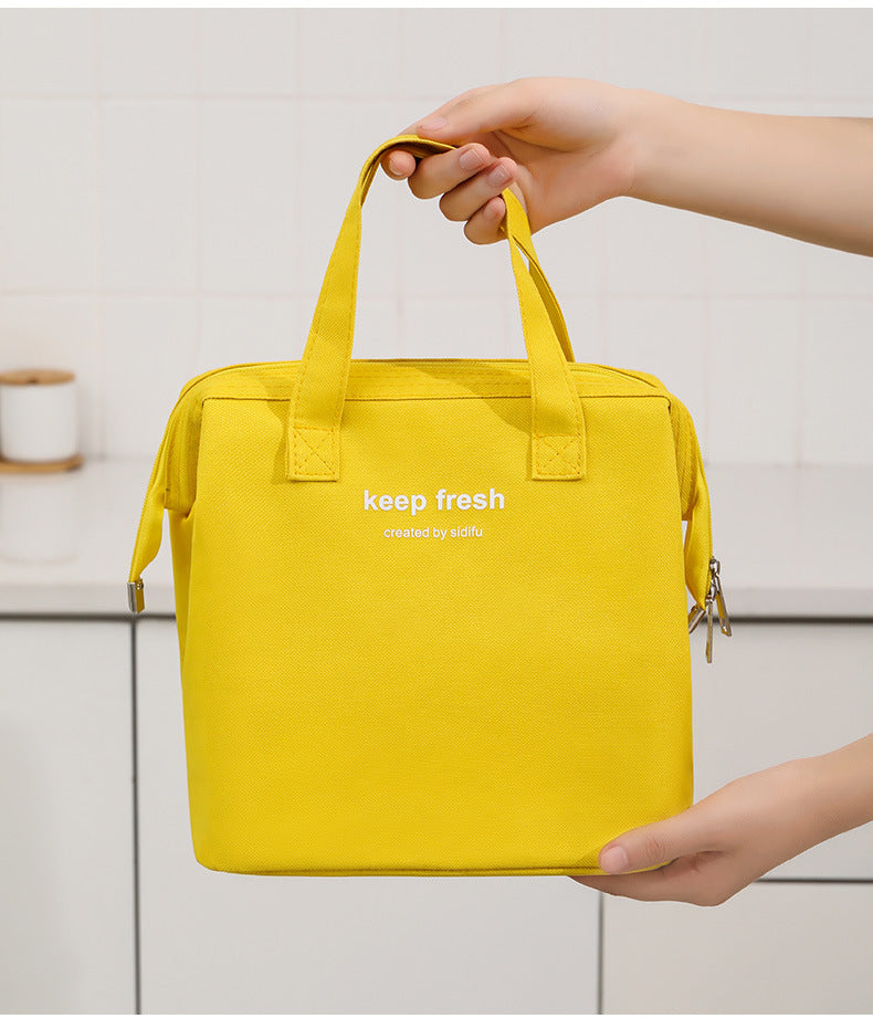 Customized Oxford cloth bento bag, new student lunch bag, bring rice bag to work, large capacity thickened thermal insulation lunch box bag