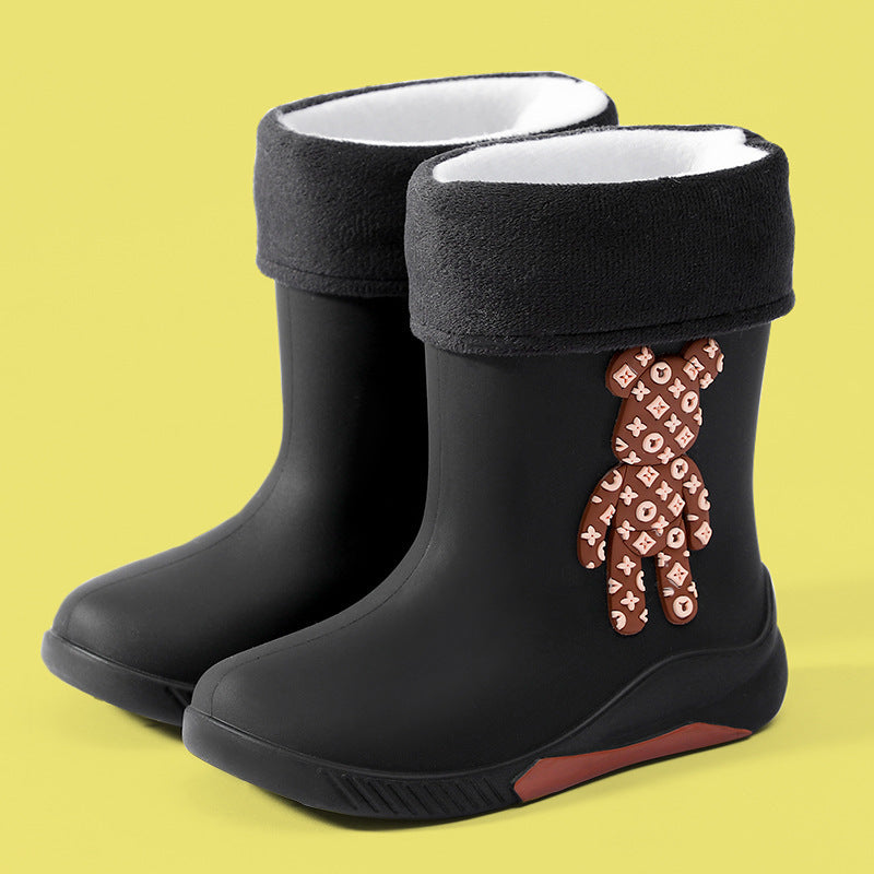 2024 new children's bear rain boots, unisex kids' rain boots, non-slip waterproof baby cartoon student water shoes wholesale