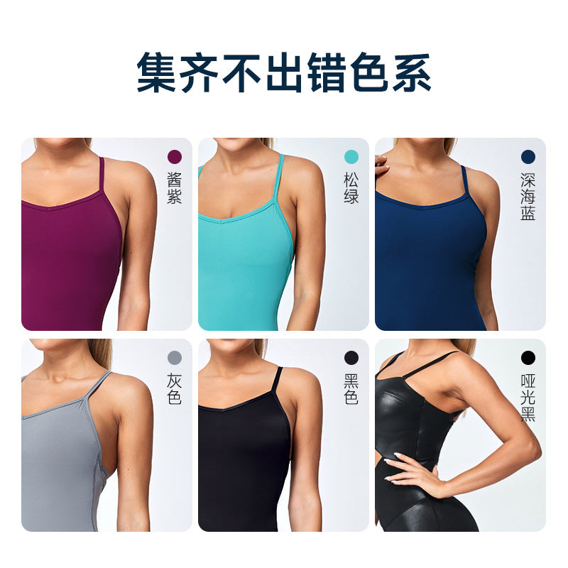 Upgraded sleeveless bodysuit gym outfit - free strap, slimming, butt-lifting, barely-there feel, sports bodysuit yoga suit for women