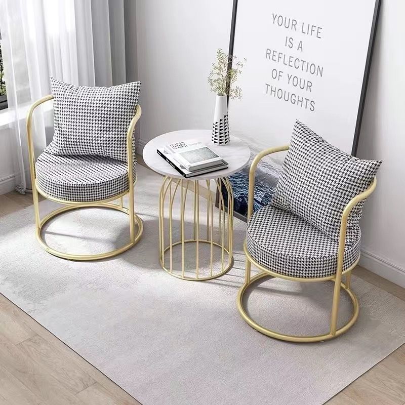 Cream style balcony table and chair three-piece set tea table and chair combination for home small apartmentaccessible luxury creative negotiation b&b table and chair
