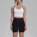 Naked-feel compression sports bra with padded cups, yoga bra set, quick-dry butt-lifting outdoor running fitness set for women