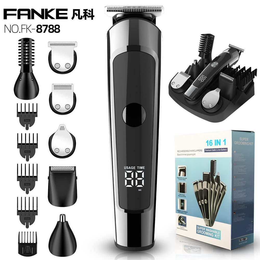 Household hairdressing machine multi-function oil head carving washable digital display high power silent hair salon electric clipper wholesale cross-border