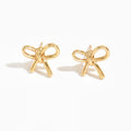 European and american cross-border ins style high-end bow pendant necklace for women, elegant and versatile minimalist earrings and rings jewelry set