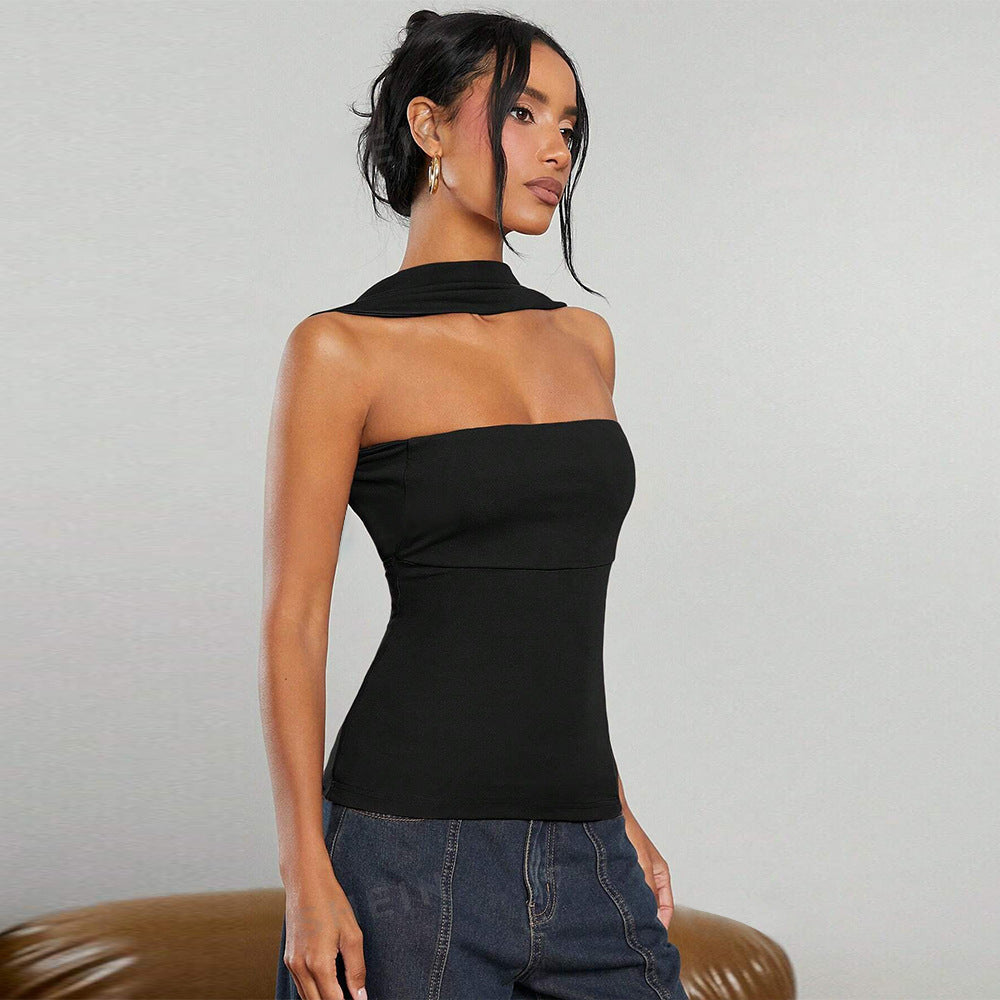 spring/summer new arrival: cross-border women's fashion - trendy, instagram-worthy bandeau top with unique backless design and figure-hugging camisole