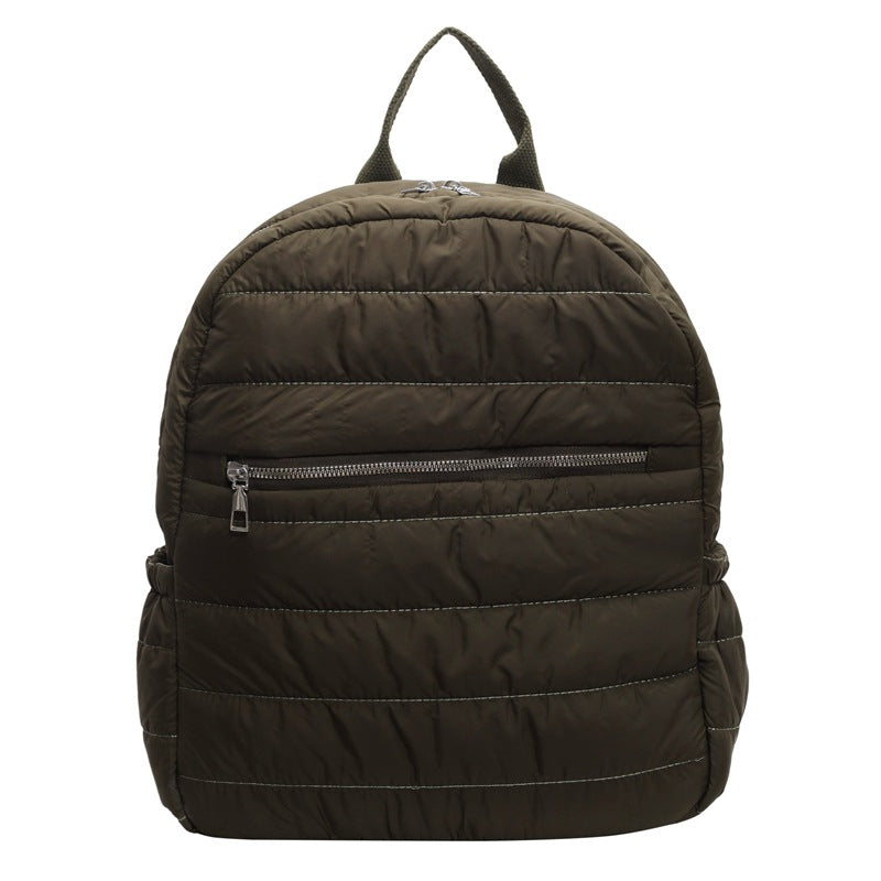 2024  new cotton clothes backpack Korean version embroidered thread backpack large capacity student schoolbag commuting leisure women's bag