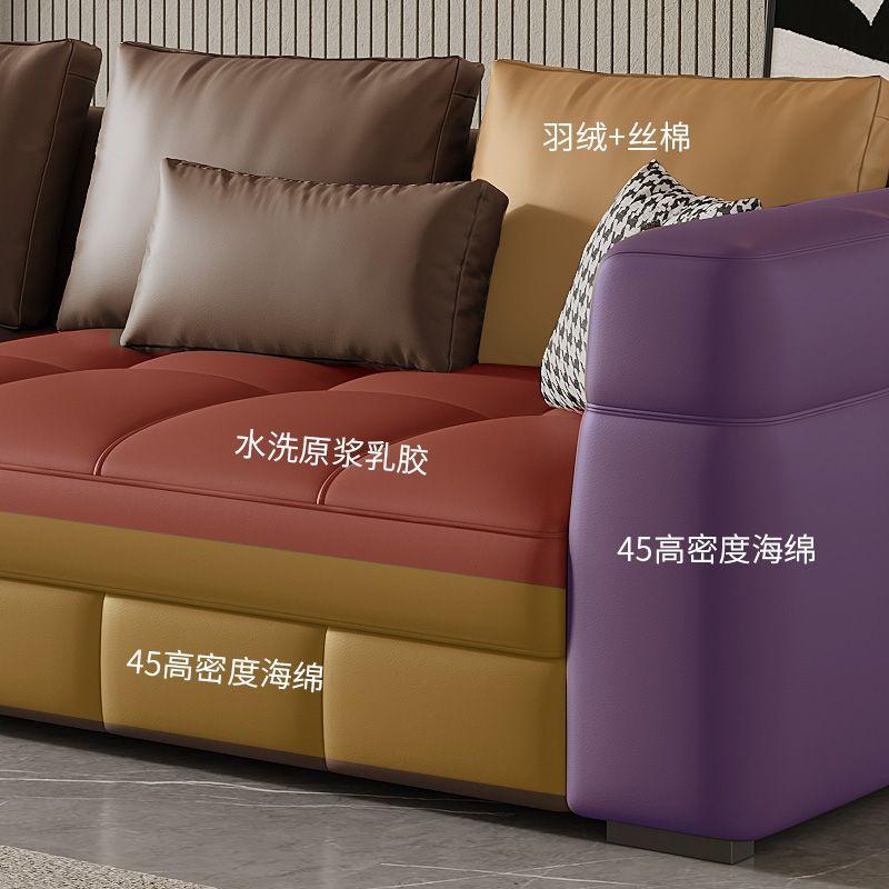 Italian light luxury blazer sofa modern classy house living room large and small apartment genuine leather sofa straight row combination