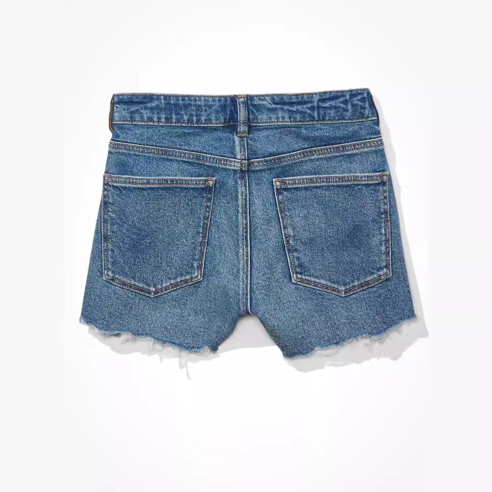 ripped shorts for women,  hot-selling denim shorts, european and american fashion raw edge jeans