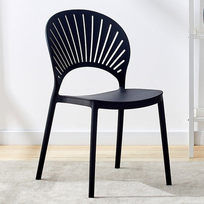 Nordic home plastic chair - suitable for cafeteria, restaurant, outdoor use, with backrest, stool, office, leisure, and waiting area seating