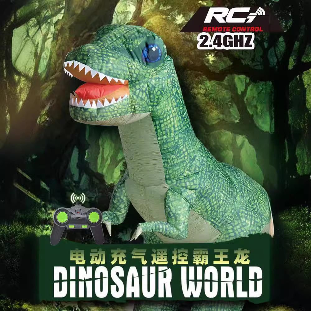 New cross-border children's 1.5m automatic inflatable electric remote control realistic tyrannosaurus rex dinosaur model toy for boys