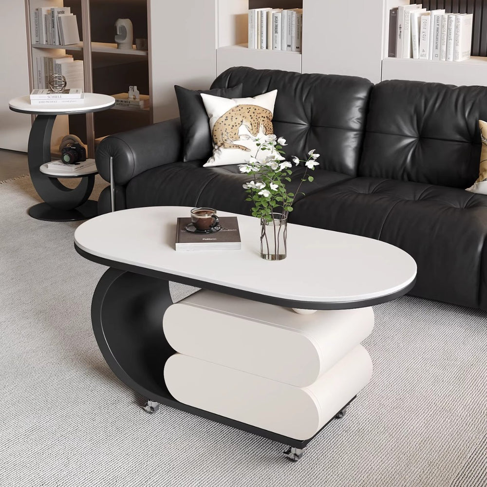 Modern minimalist sintered stone removable coffee table set - italian-inspired light luxury artistic coffee table for small living rooms