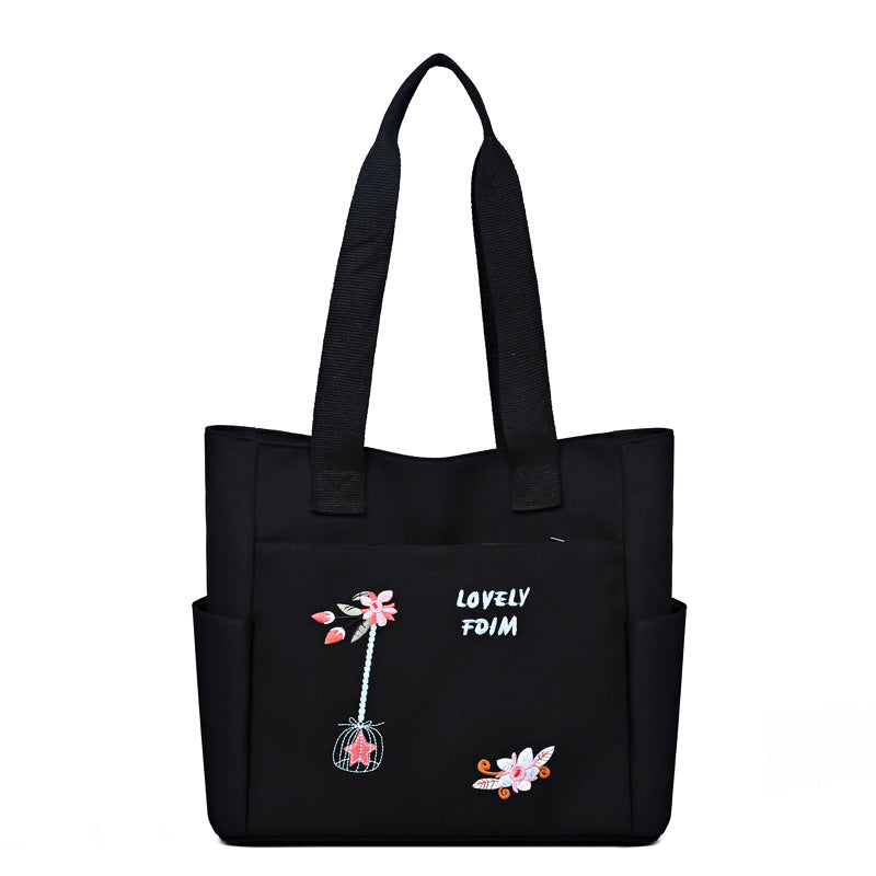 New fashion embroidered tote bag - women's large capacity versatile shoulder bag - trendy lightweight tote - mom bag