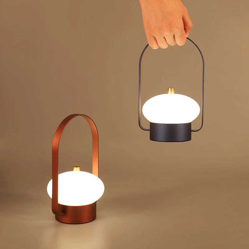 Portable touch-control rechargeable table lamp - outdoor camping dimmable ambient night light - bedroom bedside decor - bar & restaurant lighting