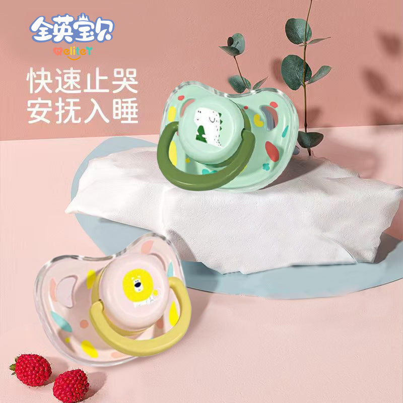 Newborn baby silicone pacifier anti-flatulence molar tooth glue baby sleeping baby coaxing artifact with storage box