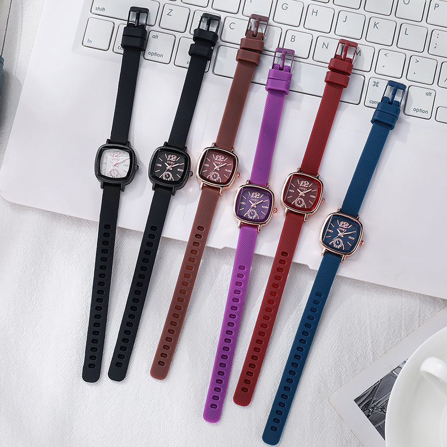 Ouki new tiktok cross-border high-value in-stock square watch silicone strap student watch women's watch wholesale