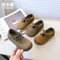 Vancahao girls' bowknot slip-on princess shoes -  spring/autumn new collection - soft sole birkenstock-style shoes for kids