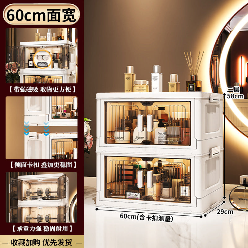 33-75 Plastic cosmetics cabinet storage storage box, folding transparent storage cabinet finishing multi-layer, starting from one piece for approval