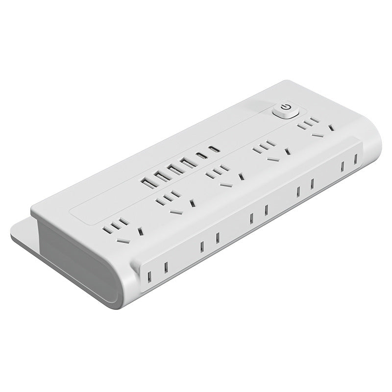 Wall-mountable power strip with multi-function stand, usb ports, and cord management – ideal for home, office, and multi-device use