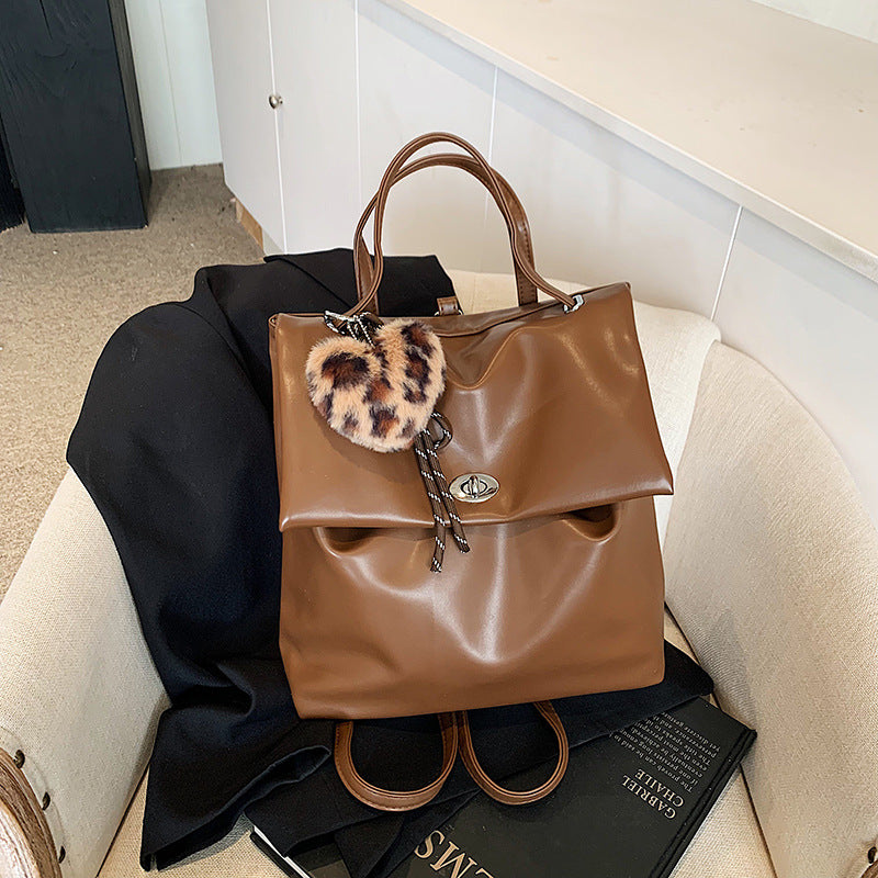 Student class backpack women's 2025 winter new ins trendy fashion student bag high-end versatile women's bag