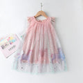 Summernew arrivalgirl star mesh gradient skirt cartoon flying pony printing princess skirt unicorn gauze skirt