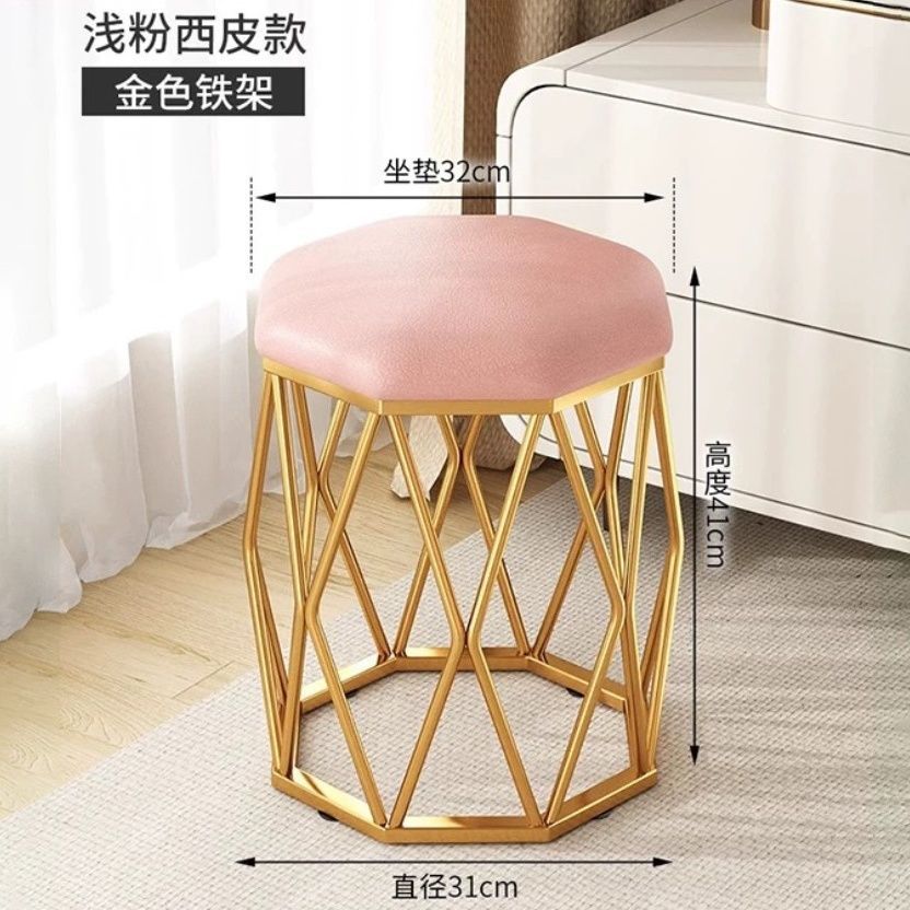 Accessible luxury dressing table bird's nest stool makeup table scandinavian girls bedroom makeup casualpopular octagonal makeup chair