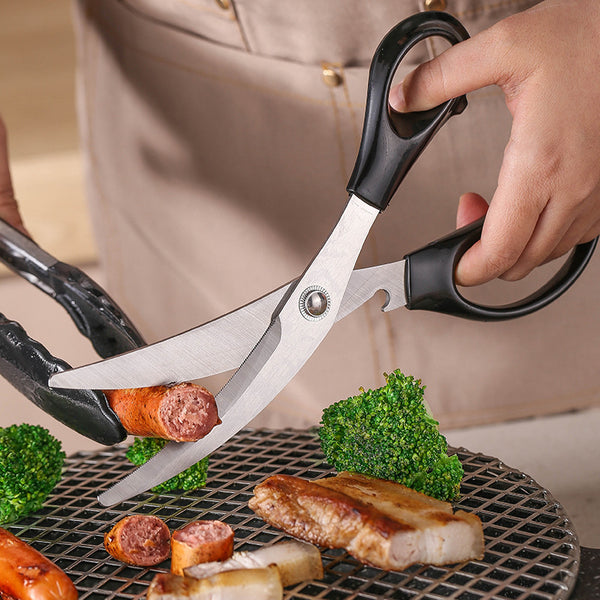Stainless steel barbecue scissors clip set, household kitchen chicken chop scissors, special steak scissors for Korean barbecue shops