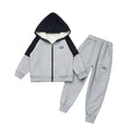 Boys' fall outfit set:  new fleece-lined trendy & stylish kids' autumn/spring tracksuit for older boys