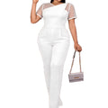 fashiontrendypatchwork beaded jumpsuit silmslimming look party banquet dress jumpsuit