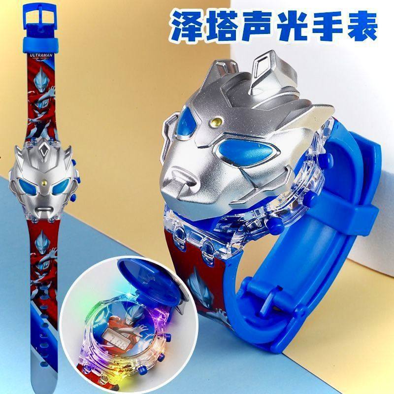 Superhero watch cartoon luminous flip cover elsa princess kuromi electronic birthday gift boy toy watch