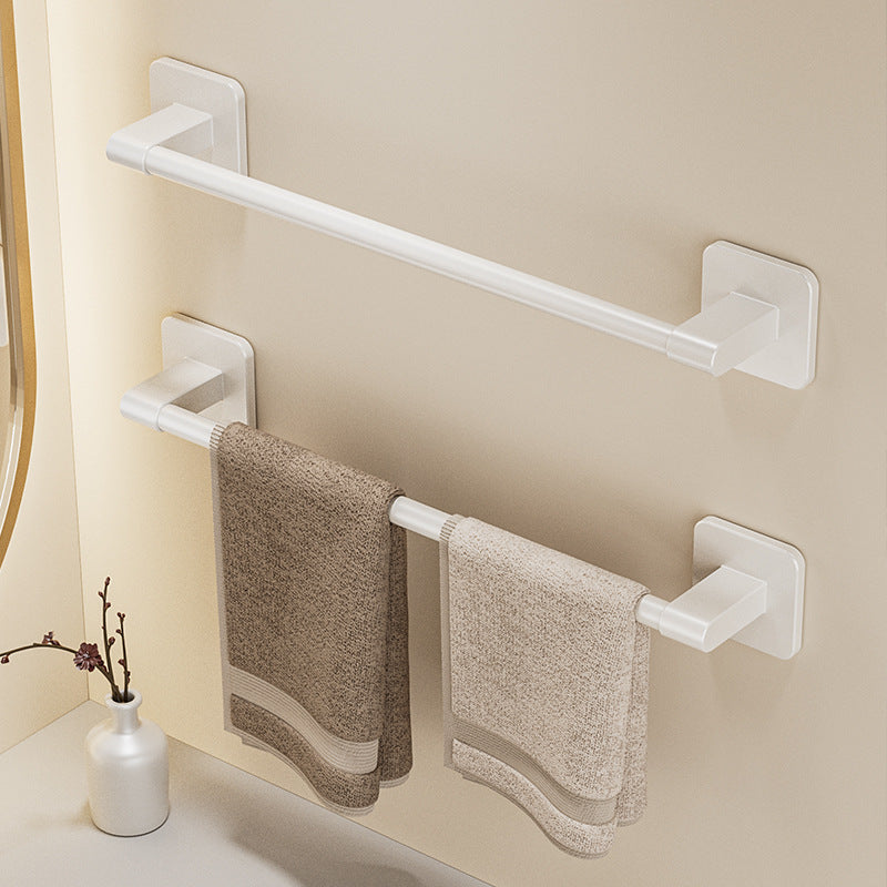White towel rack, toilet non-punching wall rack, bathroom double single rod toilet, toilet storage hanger
