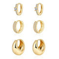 European and american cross-border new thick open c earrings 14k gold-plated copper cartilage earrings women's niche high-end sense of light luxury earrings