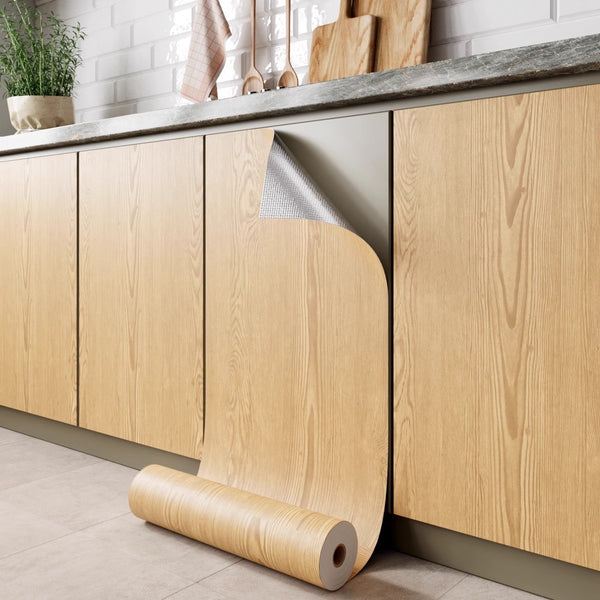 Wood grain cabinet sticker cabinet door hanging cabinet flame retardant waterproof renovation color changing film kitchen anti-oil fume protective film