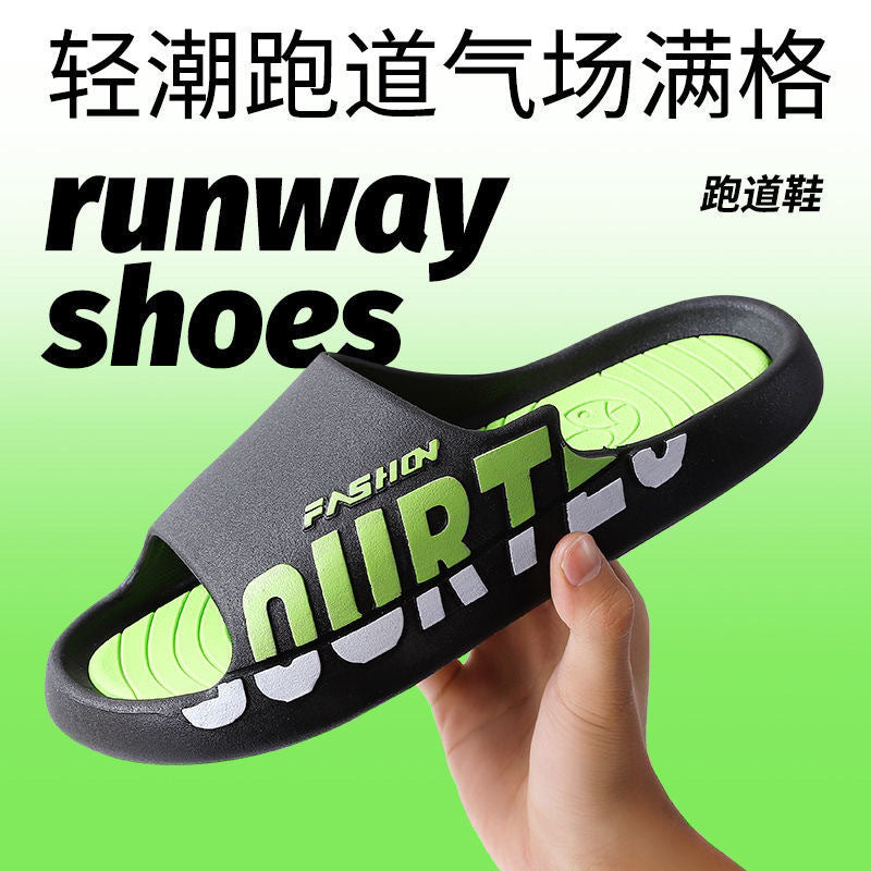Men's summer slippers - trendy thick-soled indoor/outdoor slides - comfortable & stylish