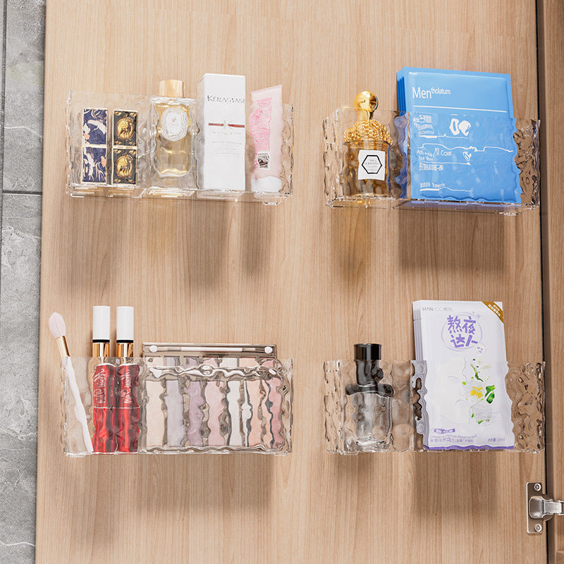 Mirror cabinet storage box wall-mounted bathroom wash toilet mirror door back lipstick cosmetics mask bathroom cabinet storage rack