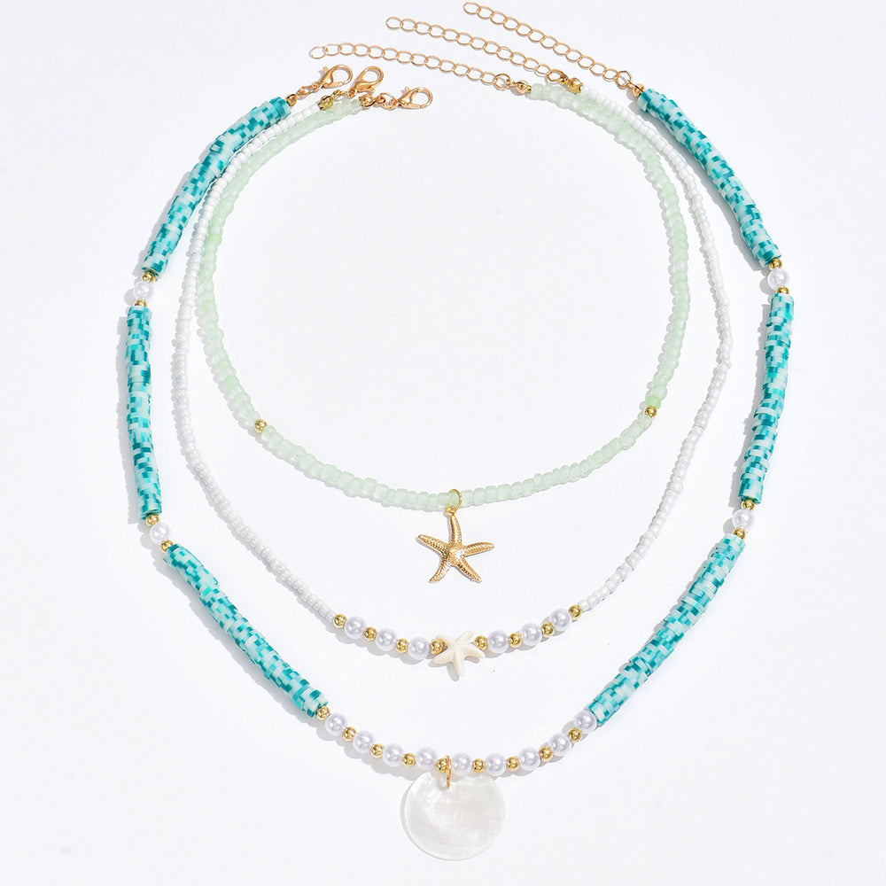 Wholesale seashell necklace set - european & american style, bohemian beach vacation accessories, beaded choker necklace for women