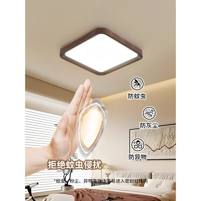 Living room lamp Ceiling lamp Retro walnut modern minimalist master lamp Bedroom Guest dining room Whole house package Lighting fixture 1