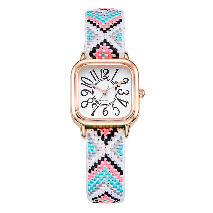 New women's watches live stream new women's woven strap quartz watch fashion cross-border wholesale