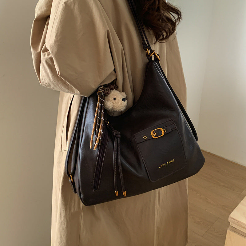 2025 retro multifunctional backpack women's bag new autumn and winter versatile crossbody bag large capacity commuter tote bag trendy
