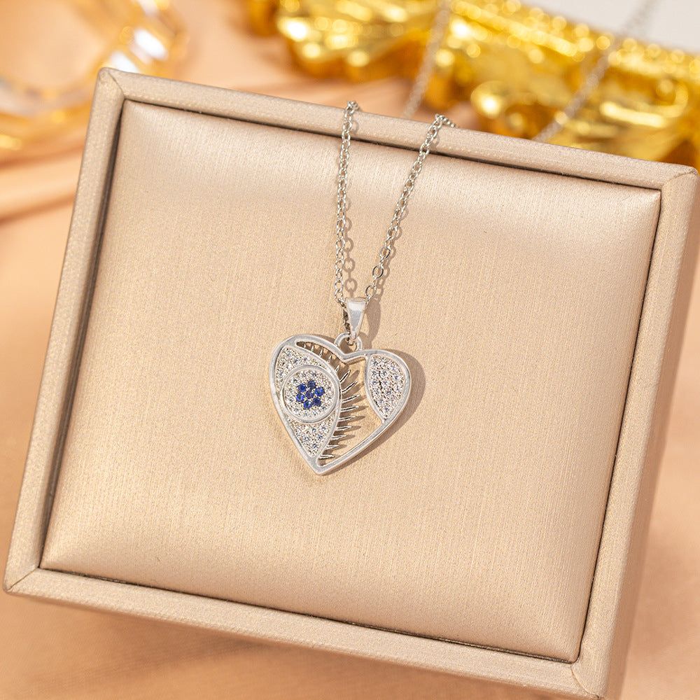 popular stylishfashion copper inlaid zirconium exquisite necklace for women niche styleeasiest for matchaccessible luxury non-fading clavicle chain jewelry