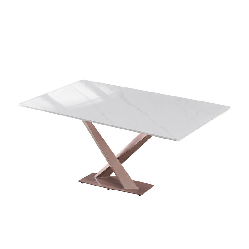 Factory direct italian-inspired luxury sintered stone dining table - modern minimalist rectangular dining table for small spaces