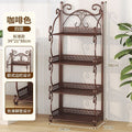 Installation-free bookshelf floor-standing multi-layer kids book storage rack simple bookshelf for home living room bedroom storage rack iron