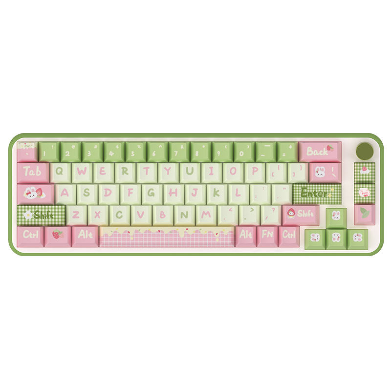 Strawberry milk rabbit, original keycaps, original highly personalized customized pbt thermal sublimation mechanical keyboard cap