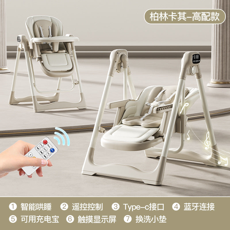 Baby Dining Chair Electric Sleeping Rocking Chair 2-in-1 Baby Dining Table and Chair Household Multifunctional Newborn Rocking Chair